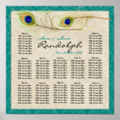 Peacock Veer Ontvangingstabel Poster (Voorkant)