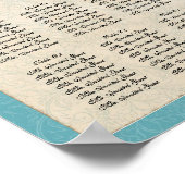 Peacock Veer Ontvangingstabel Poster (Hoek)