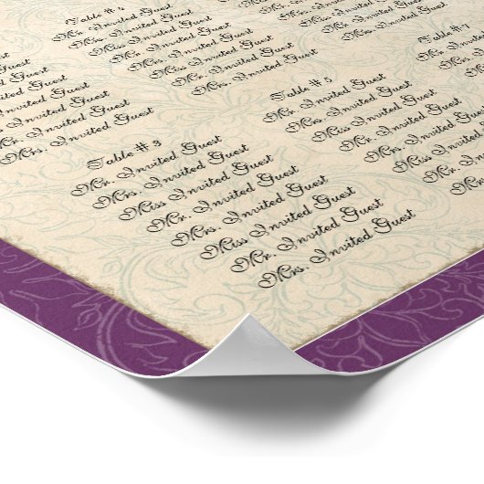 Peacock Veer Ontvangingstabel Poster (Hoek)