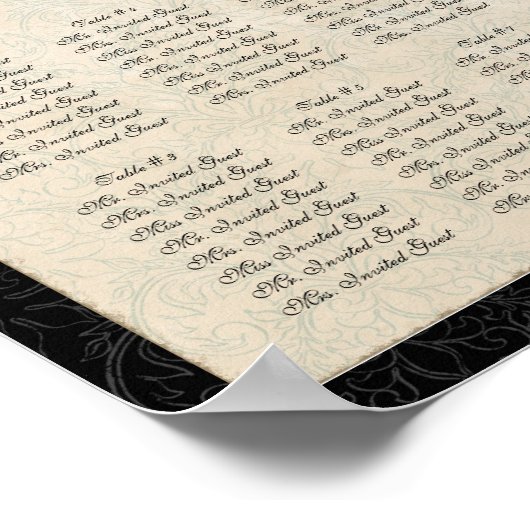 Peacock Veer Ontvangingstabel Poster (Hoek)