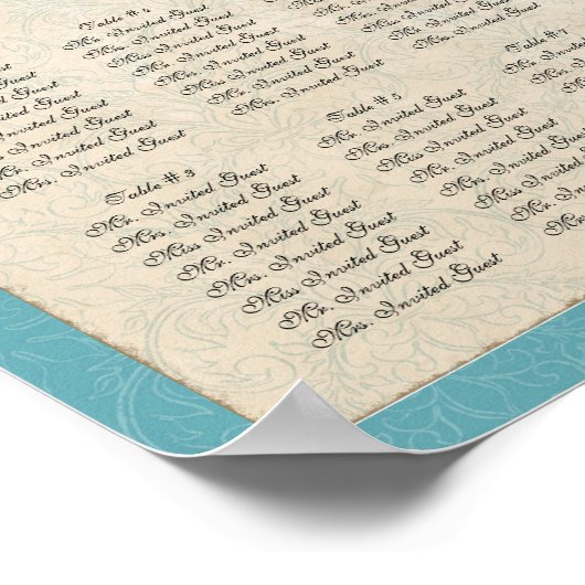 Peacock Veer Ontvangingstabel Poster (Hoek)