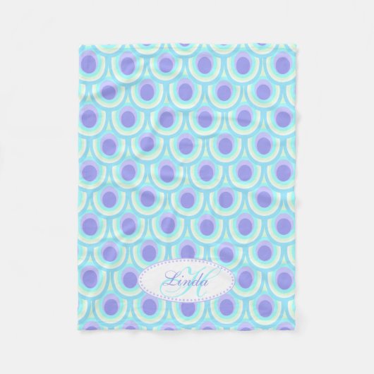 Peacock veer ovaal patroon paarse benoemde deken (Voorkant)