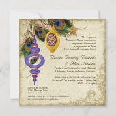 Peacock & Veer Plechtige kerstfeestdag uitnodigen Kaart (Achterkant)