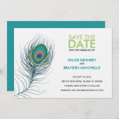 Peacock Veer sparen de Datum Save The Date (Voorkant / Achterkant)