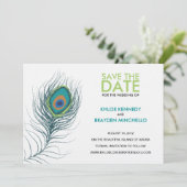 Peacock Veer sparen de Datum Save The Date (Staand voorkant)