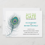 Peacock Veer sparen de Datum Save The Date<br><div class="desc">Een populair thema bruiloft is de pauw-veer. Mooie heldere kleuren. Als je iets wilt veranderen in dit ontwerp, kun je me dan gratis emailen via paula@labellarue.com Als je andere kaarten nodig hebt, zoals rsvp, menu, receptie, enzovoort, en je ziet ze niet in mijn winkel, neem dan contact met me op...</div>