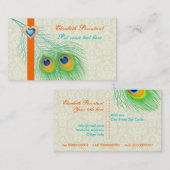 Peacock veer turquoise sinaasappel eye catching visitekaartje (Voorkant / Achterkant)