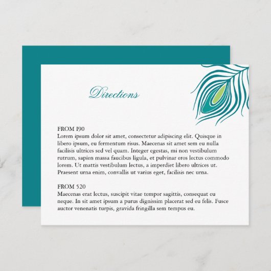 Peacock Veer Tussenvoegsel Informatiekaartje (Voorkant / Achterkant)