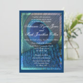 Peacock Veer Uitnodiging met grens (Staand voorkant)