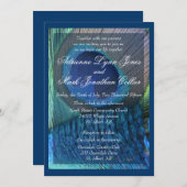 Peacock Veer Uitnodiging met grens (Voorkant / Achterkant)