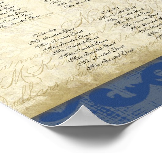 Peacock Veer Zeemacht Tabel Zittekaart Poster (Hoek)