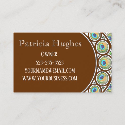 Peacock-veergrens Visitekaartje (Achterkant)