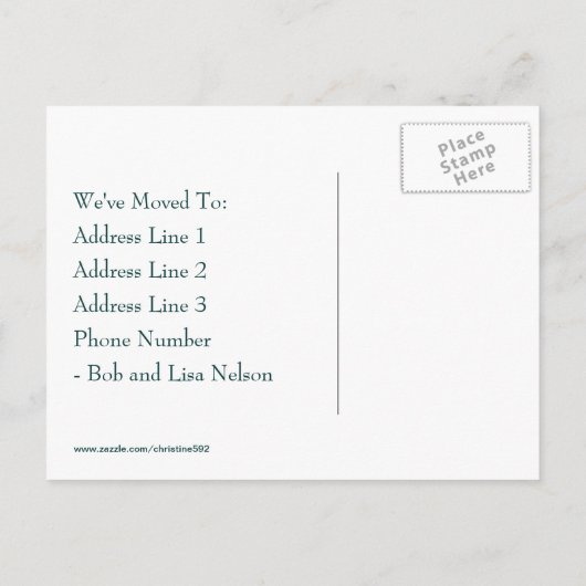  Peacock verandering van adres Briefkaarten (Achterkant)