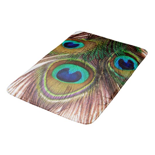 Peacock veren 4 badmat (Gekanteld)