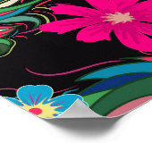 Peacock veren borduurwerk naadloos patroon poster (Hoek)