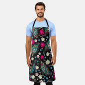 Peacock veren borduurwerk naadloos patroon schort (Gedragen)