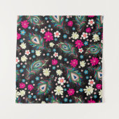 Peacock veren borduurwerk naadloos patroon wandkleed (Voorkant (horizontaal))