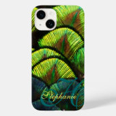 Peacock veren close-up aqua iphone case (Achterkant)