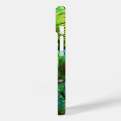 Peacock veren close-up aqua iphone case (Achterkant / Links)