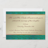 Peacock veren elegante trouwuitnodigingen kaart (Achterkant)