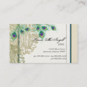  Peacock, veren - elegante Visitekaartjes (Achterkant)
