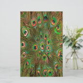 Peacock veren groene achtergrond briefpapier (Staand voorkant)