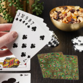 Peacock veren groene achtergrond pokerkaarten (Insitu)