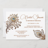 Peacock veren henna geïnspireerd Indiase bruids Kaart (Voorkant)