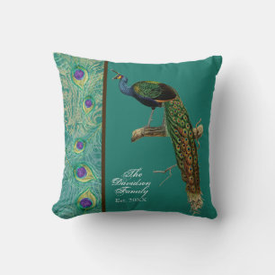  Peacock, veren in Etchings Decoratief Kussen
