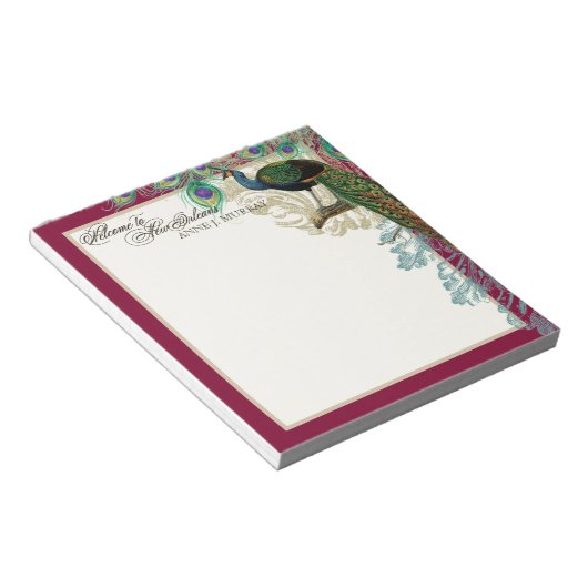  Peacock, veren in Etchings, New Orleans Notitieblok (Schuin)