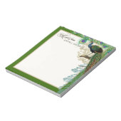  Peacock, veren in Etchings Swirl Antiek Notitieblok (Linkerzijde)