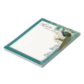  Peacock, veren in Etchings Swirl Antiek Notitieblok (Linkerzijde)