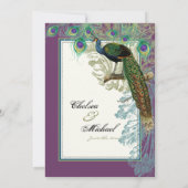 Peacock, veren in Etchings - Uitnodiging (Achterkant)