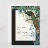  Peacock, veren in Etchings - Uitnodiging (Achterkant)