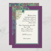 Peacock, veren in Etchings - Uitnodiging (Voorkant / Achterkant)