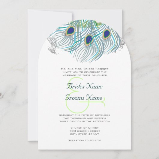 Peacock  veren kaart (Voorkant)