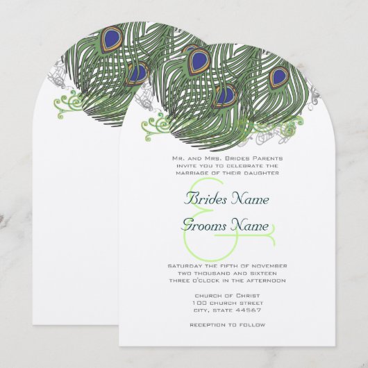 Peacock veren kaart (Voorkant / Achterkant)