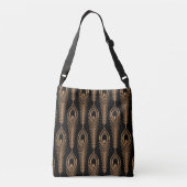 Peacock veren, luxe oosterse patroon. crossbody tas (Achterkant)