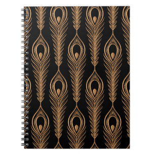 Peacock veren, luxe oosterse patroon. notitieboek