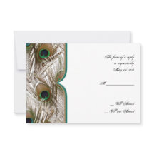 Peacock-veren met dubbele Lijst-responskaart