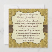 Peacock veren met faux amber Weddenschap Kaart (Achterkant)