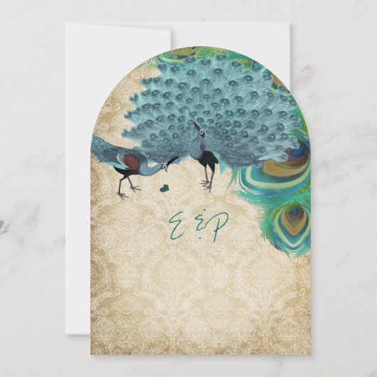 Peacock veren met pacocks kaart (Achterkant)