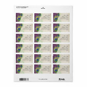 Peacock Veren Moderne Bruiloft Matching Labels (Full Sheet)