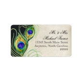 Peacock Veren Moderne Bruiloft Matching Labels (Voorkant)