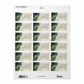 Peacock Veren Moderne Bruiloft Matching Labels (Full Sheet)