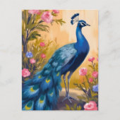 Peacock Veren Mooie Bloemen Dier Briefkaart (Voorkant)