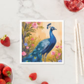 Peacock Veren Mooie Bloemen Dier Servet (Insitu)