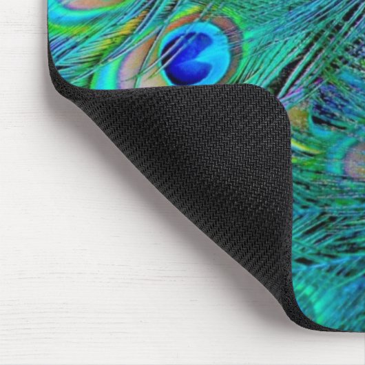 Peacock veren Mousepad Muismat (Hoek)