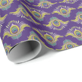 Peacock veren:  naadloze achtergrond. cadeaupapier (Rol Hoek)