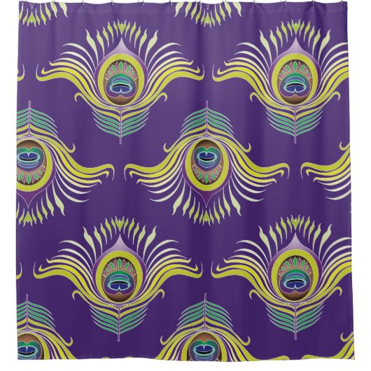 Peacock veren:  naadloze achtergrond. douchegordijn (Voorkant)